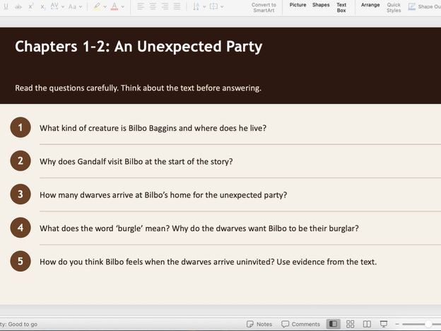 The Hobbit KS2 Comprehension Powerpoint